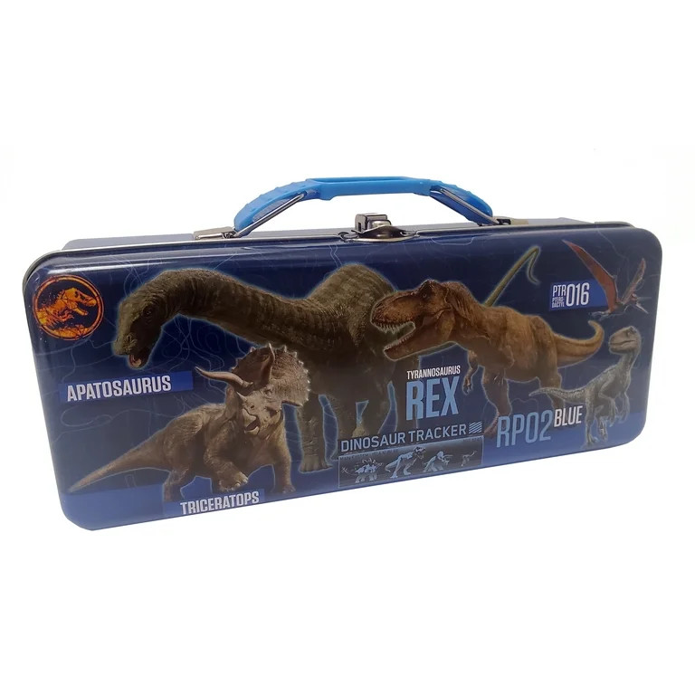 Jurassic Park Blue Tin Tool Storage Box with Handle and Clasp, 1 Count, Tool Box, Tin Plate Steel... | Walmart (US)