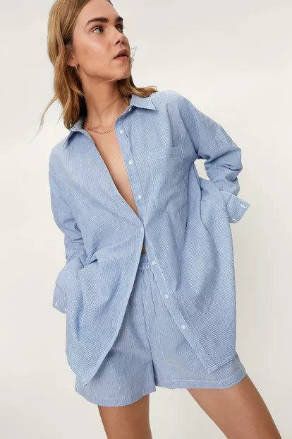 Pinstripe Oversized Boyfriend Shirt | Nasty Gal (US)