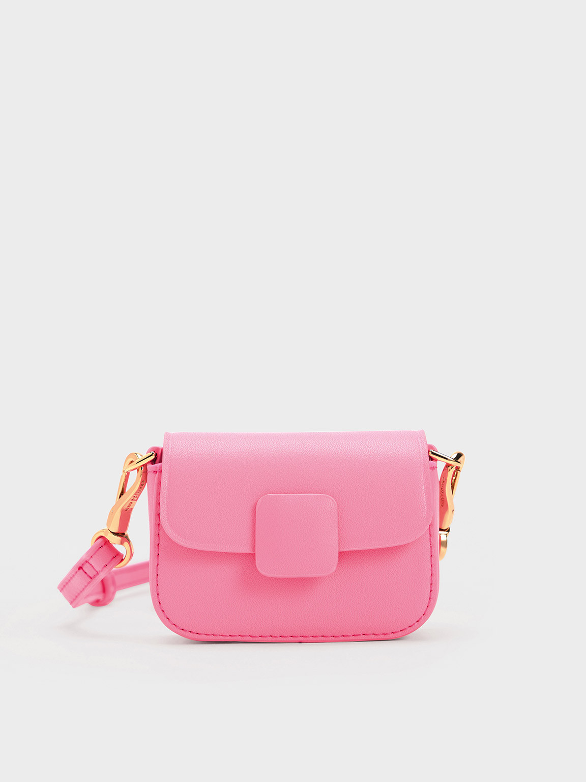 Micro Koa Square Push-Lock Bag
 - Pink | Charles & Keith US
