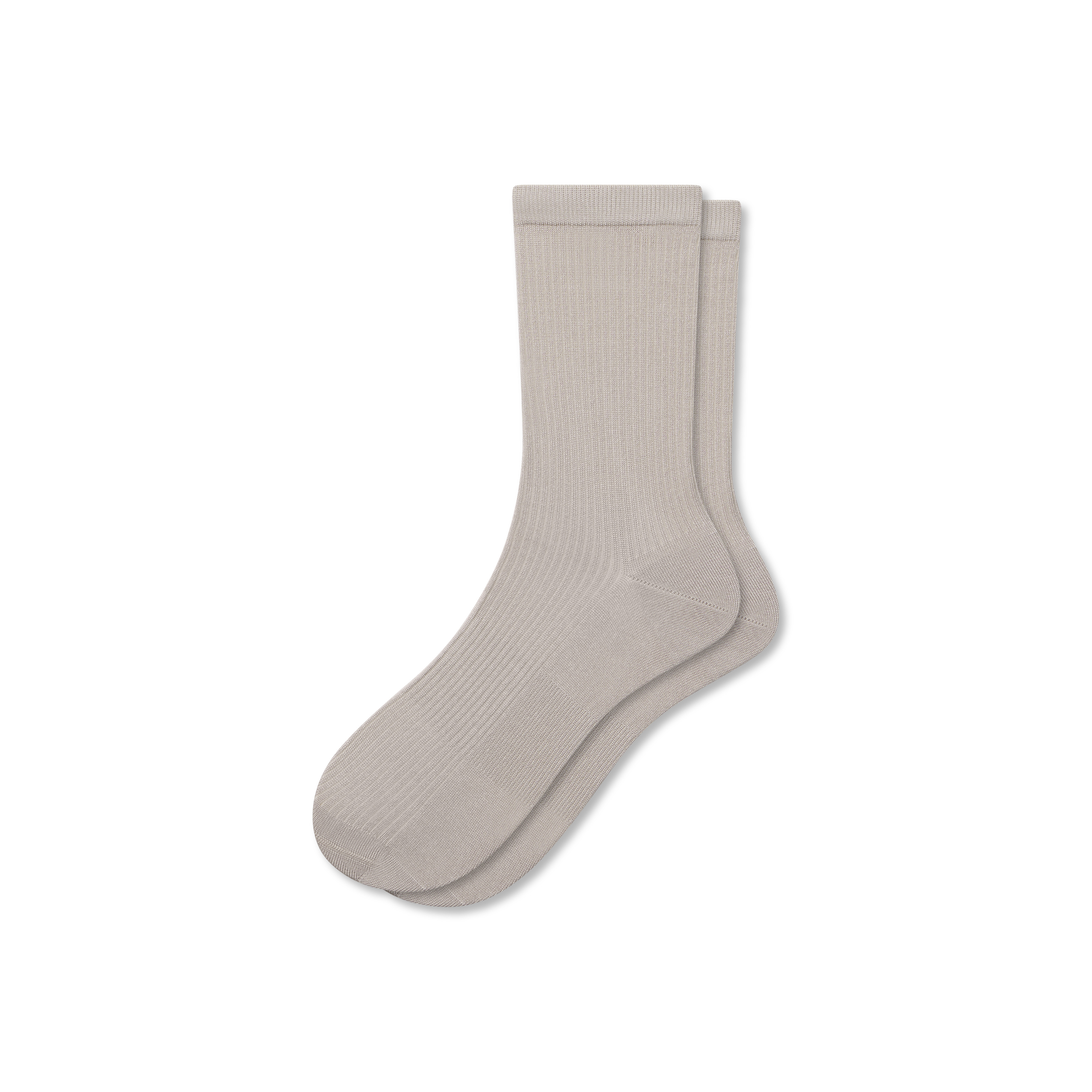 Women's Featherweight Rib Half Calf Socks - Natural Taupe - Large - Modal Nylon - Bombas | Bombas