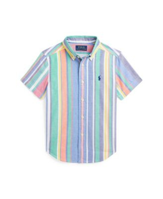 Polo Ralph Lauren Toddler and Little Boys Striped Oxford Short-Sleeve Shirt - Macy's | Macy's