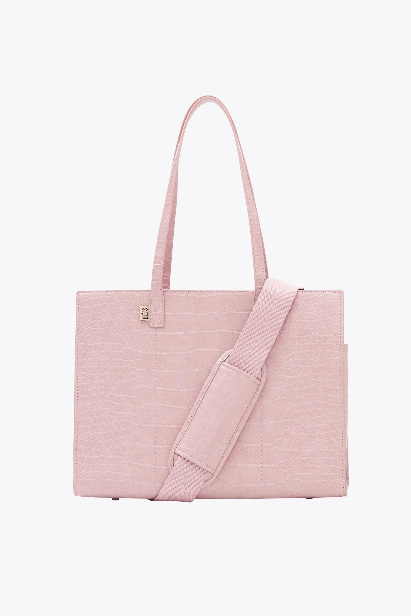 Resale The Work Tote in Atlas Pink Croc | BÉIS Travel