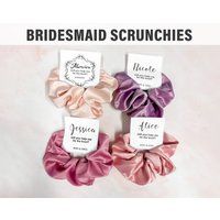 Custom Wedding Date Personalized Bridesmaid Proposal Gift Scrunchies | Etsy (US)