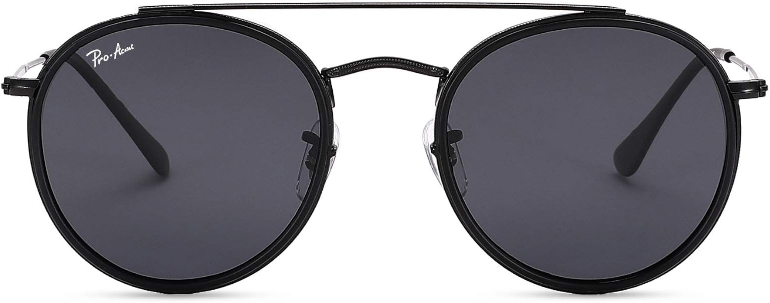 Pro Acme Double Bridge Round Sunglasses for Women Men 100% Crystal Real Glass Lens Retro UV400 Pr... | Amazon (US)
