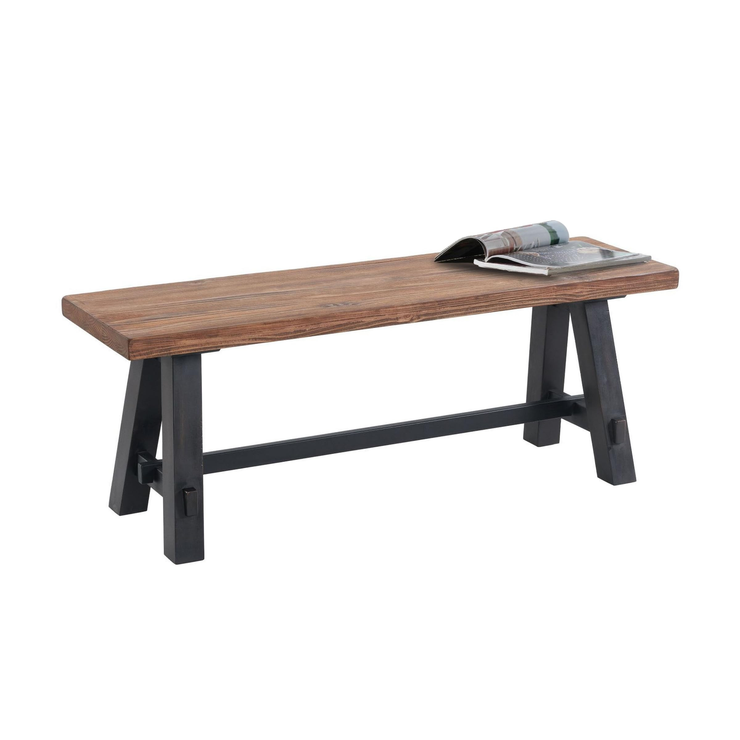 Alaterre Furniture Adam 48-Inch Rustic Industrial Solid Wood Entryway Bench with Distressed Black... | Amazon (US)