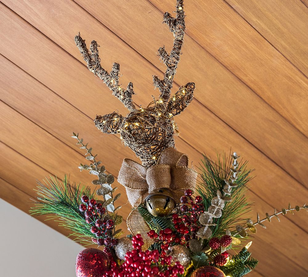 Lit Burlap Buck Tree Topper | Pottery Barn (US)