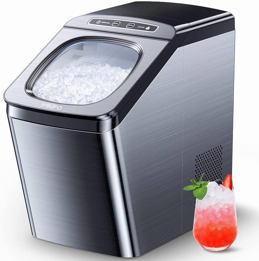 YISUFO Nugget Ice Maker, Ice Maker Countertop Pebble Ice, 30lbs/Day, Self-Cleaning, 2 Ways Water ... | Amazon (US)