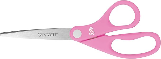 Westcott 15387 8-Inch Pink Ribbon Stainless Steel Scissors For Office and Home | Amazon (US)