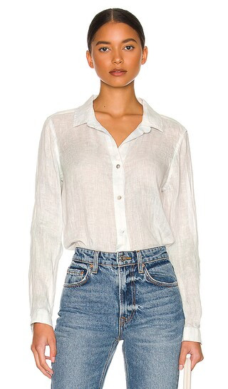 Long Sleeve Button Down Shirt in Ocean Tide Cloud Dye | Revolve Clothing (Global)
