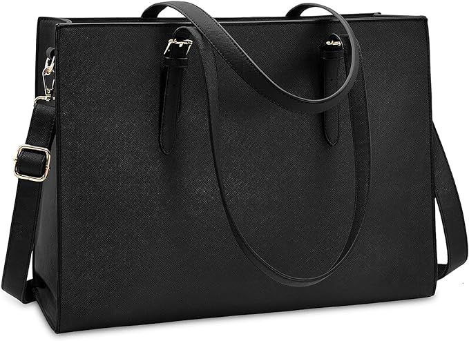 Laptop Bag for Women Waterproof Lightweight Leather 15.6 Inch Computer Tote Bag Business Office B... | Amazon (US)