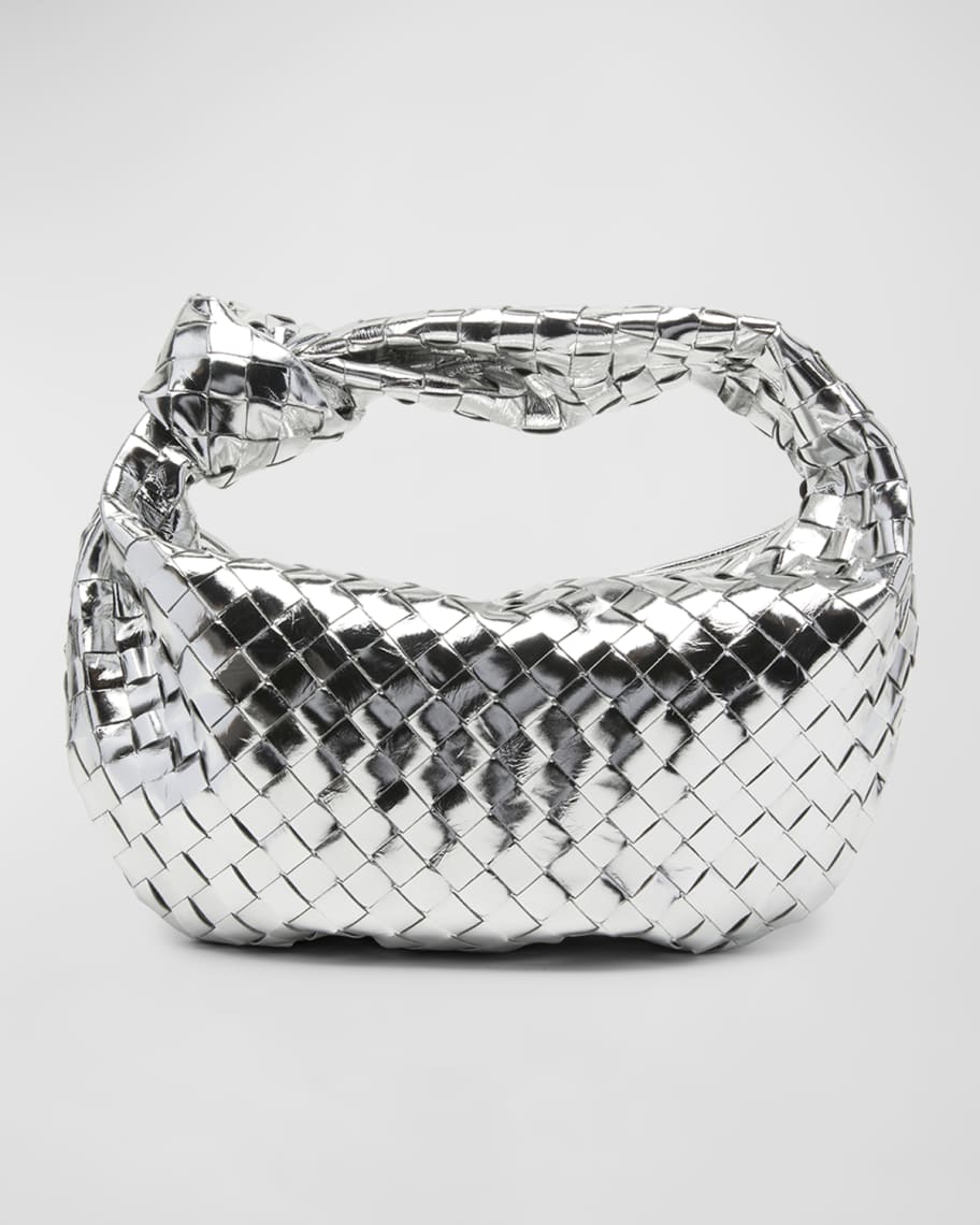 Bottega Veneta Teen Jodie Metallic Intrecciato Top-Handle Bag | Neiman Marcus