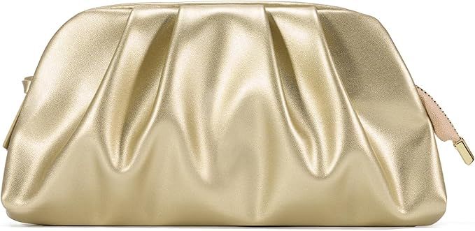 SWEETV Dressy Vegan Leather Clutch Purse for Women Formal, Soft Pleated PU Evening Clutch for Wed... | Amazon (US)