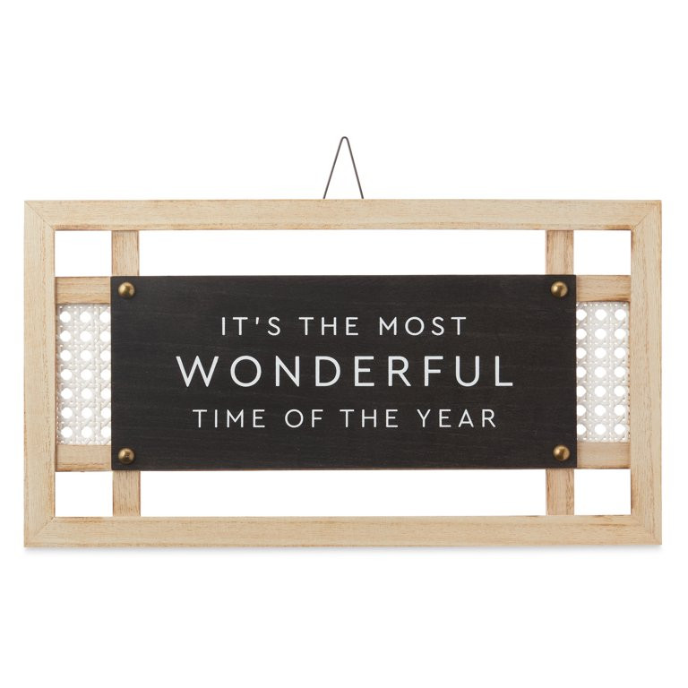 Holiday Time Most Wonderful Time Christmas Hanging Sign Decoration, 16.5" - Walmart.com | Walmart (US)