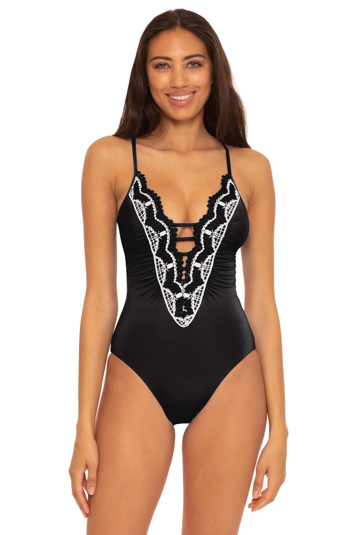 Clare Crochet Plunge One Piece Swimsuit | Everything But Water