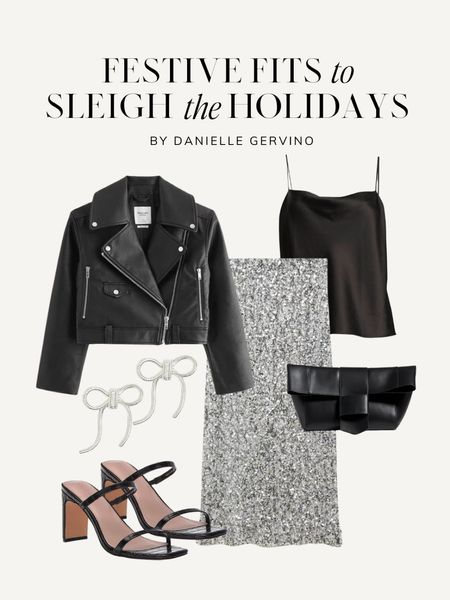 Holiday outfit idea // EDGY GLAM

Holiday outfits, holiday party outfit, festive outfit, winter outfit, winter outfit idea, date night outfit, elevated casual, leather jacket outfit, sequin midi skirt, bow earrings

#LTKstyletip #LTKHoliday #LTKSeasonal