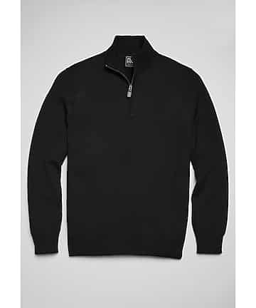 Traveler Collection Washable Merino Wool 1/4-Zip Mock-Neck Sweater CLEARANCE | Jos. A. Bank