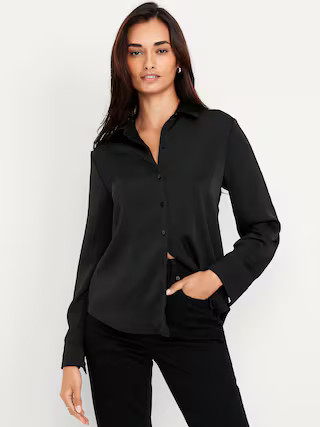 Satin Button-Down Shirt | Old Navy (US)