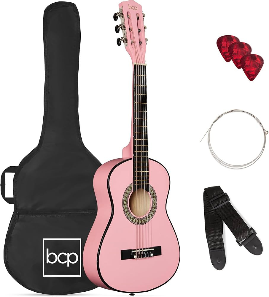 Best Choice Products 30in Kids Acoustic Guitar Beginner Starter Kit with Strap, Case, Strings - P... | Amazon (US)