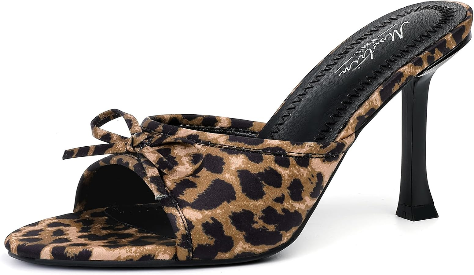 Mostrin Kitten Heels for Women Round Toe Heels With Bow Vintage Mules Sexy Slip on Stiletto Backl... | Amazon (US)