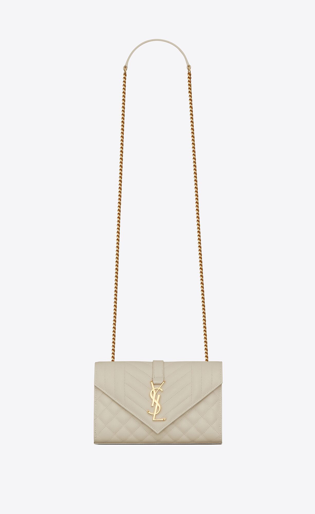 envelope small bag in mix matelassé grain de poudre embossed leather | Saint Laurent Inc. (Global)