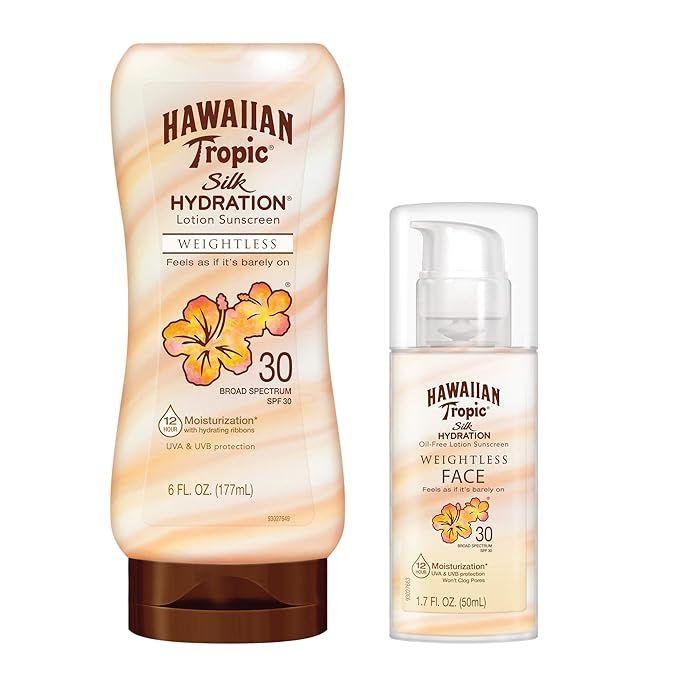Hawaiian Tropic, SPF 30 Broad Spectrum Sunscreen, Silk Hydration Weightless Sunscreen Pack with 6... | Amazon (US)