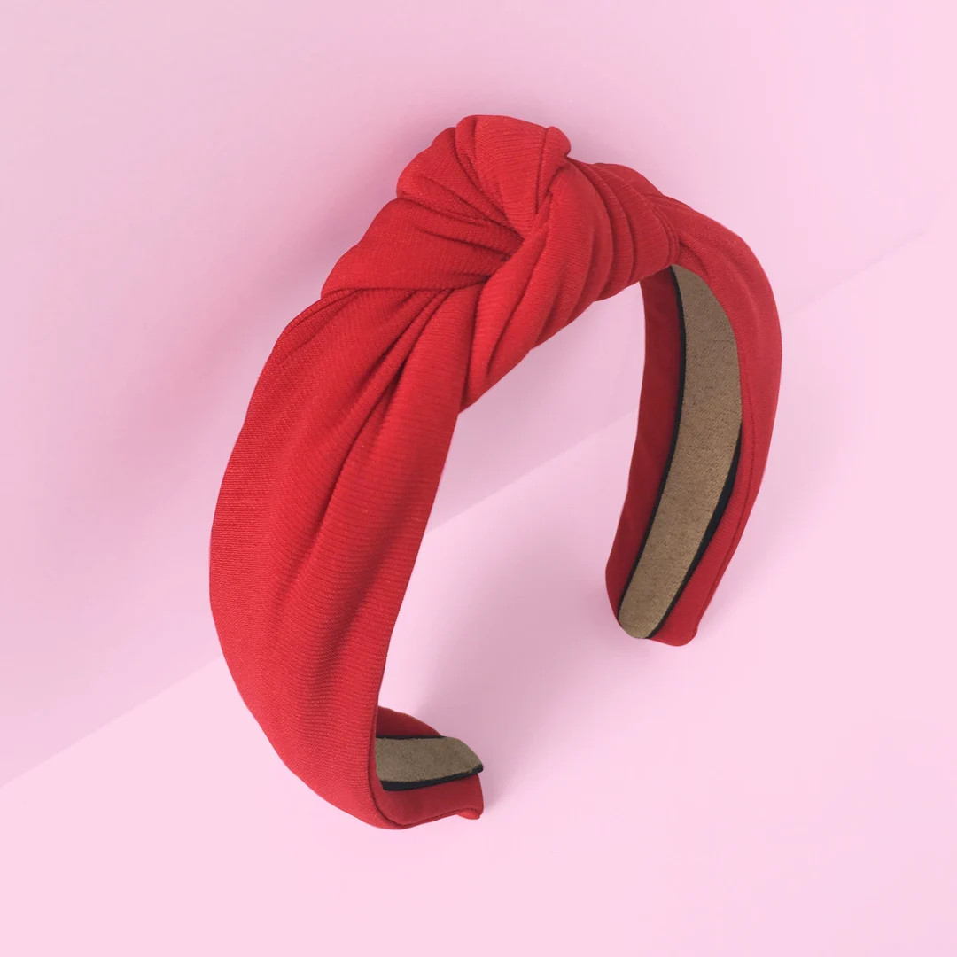 Red Turban Knot Hair Headband Handmade - Etsy | Etsy (Global)