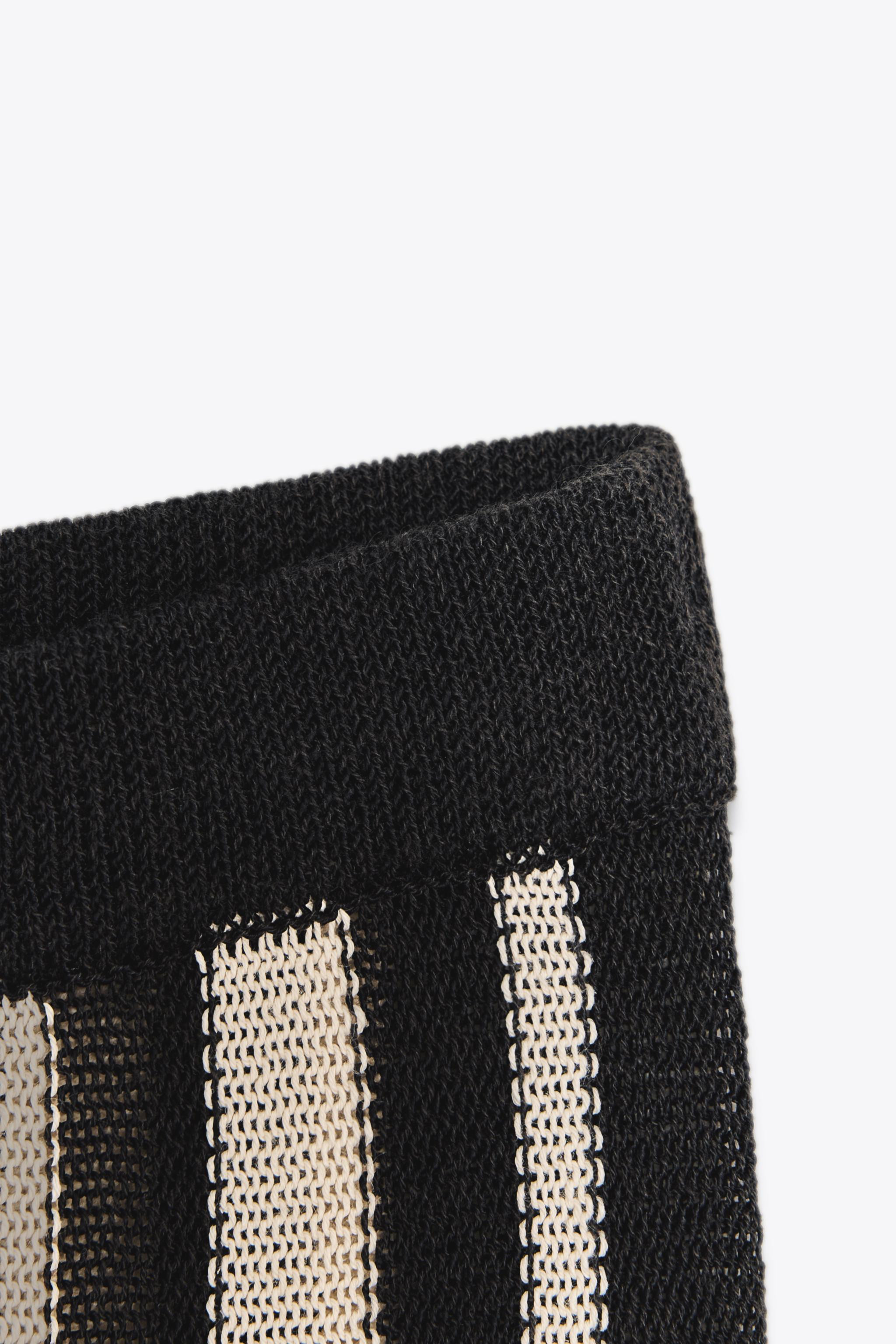 STRIPED LINEN KNIT PANTS | Zara US