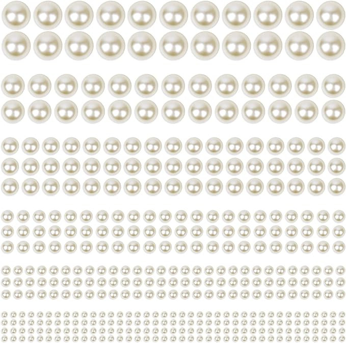 1980Pcs Self Adhesive Pearl Stickers, Shynek Pearls Sticker Gems for Hair, Face, Makeup, Eye, Nai... | Amazon (US)