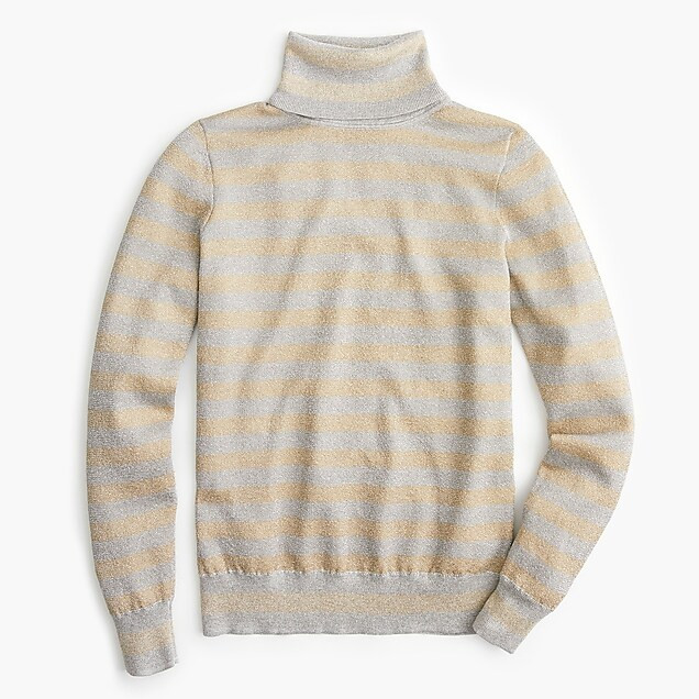Turtleneck sweater in sparkle stripe | J. Crew US
