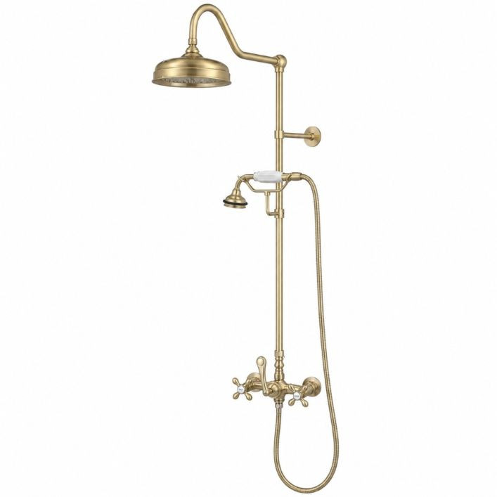 Randolph Morris Mason Hill Collection Exposed Cross Handle Shower Set with Handshower | Vintage Tub & Bath