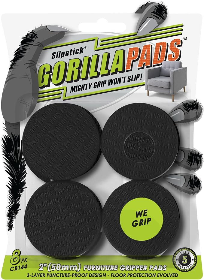 Slipstick GorillaPads CB144 Non Slip Furniture Pads/Grippers (Set of 8) Furniture Feet Floor Prot... | Amazon (US)