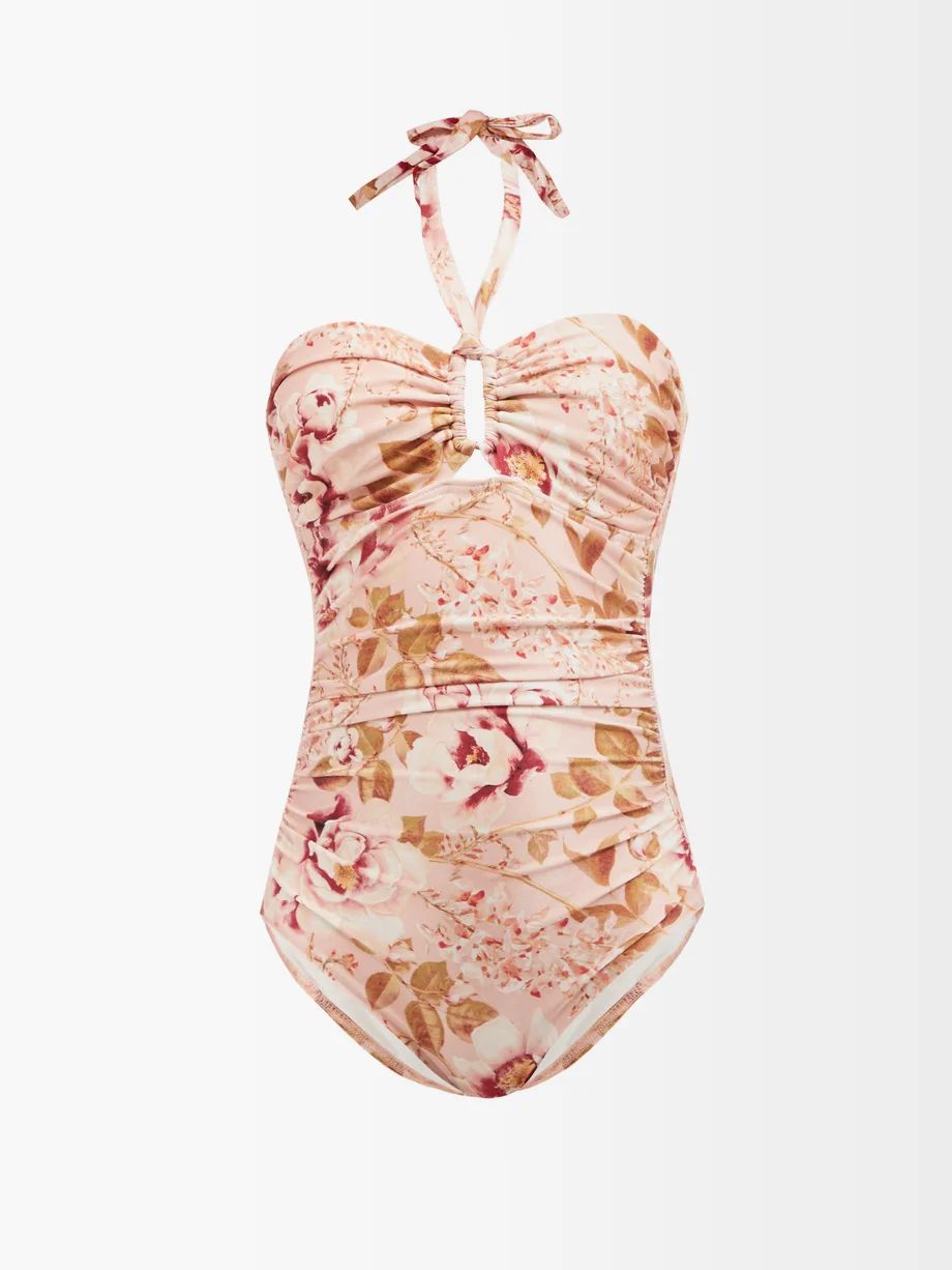 Rosa ruched floral-print swimsuit | Zimmermann | Matches (US)