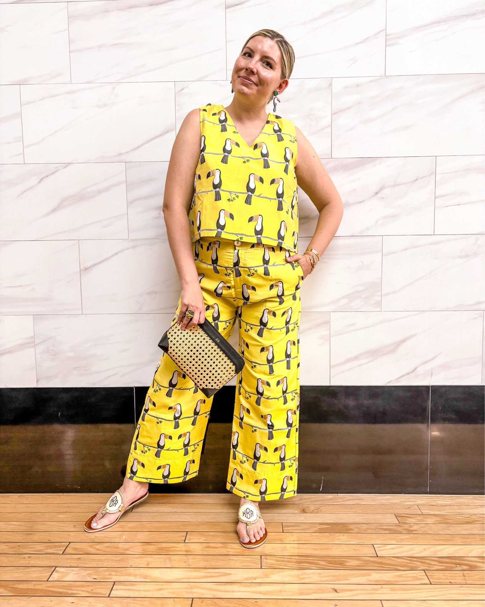 Look 16
Tropical Luxe 🌴 
A curated style series 

✨ A little day in the life from today’s outfit -  wore jt all day for a fun outing. My mom and I went shopping and later we grabbed dinner at one of my favorite local Mexican restaurants. This look worked perfectly for both!

🛍 During our shopping trip, I also got to preview the brand new collaboration dropping at Dillard’s this Wednesday - and let me say, it is SO cute. I’ll be sharing some of my favorites in advance of the release because a few pieces are just too good to wait. Stay tuned!

🌴 About this capsule: Tropical Luxe is my late-summer capsule, a little “collection for maximalists” built around luxe fabrics, vibrant prints, and joyful styling. Each outfit is meant to bring a vacation-ready sense of fun into everyday life.

📲 Everything from today’s look is linked on LTK so you can shop it directly - and don’t forget to check back here for first peeks at the new collab!

Top & Pants - Buru (linked)
Earrings - Le Chic Miami (linked)
Bag - Mark & Graham (linked)
Sunglasses - Tom Ford (linked)
Bracelets - Rocksbox (similar linked)
Shoes - Marleylilly (linked)
Ring - Rocksbox (similar linked)

#Buru #Dillards #OOTD #CapsuleWardrobe #TropicalStyle #MaximalistFashion

#LTKStyleTip #LTKItBag #LTKSeasonal