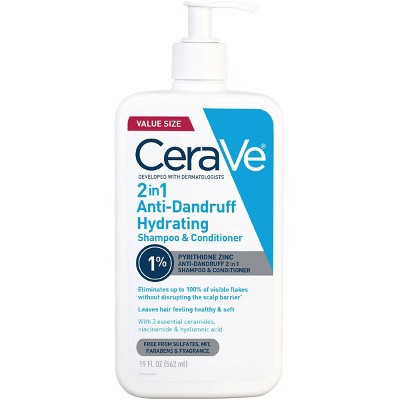 CeraVe Anti-Dandruff 2-in-1 Shampoo + Conditioner - 19 fl oz: No Fragrance Added, Hypoallergenic, Dye-Free, Daily Use | Target