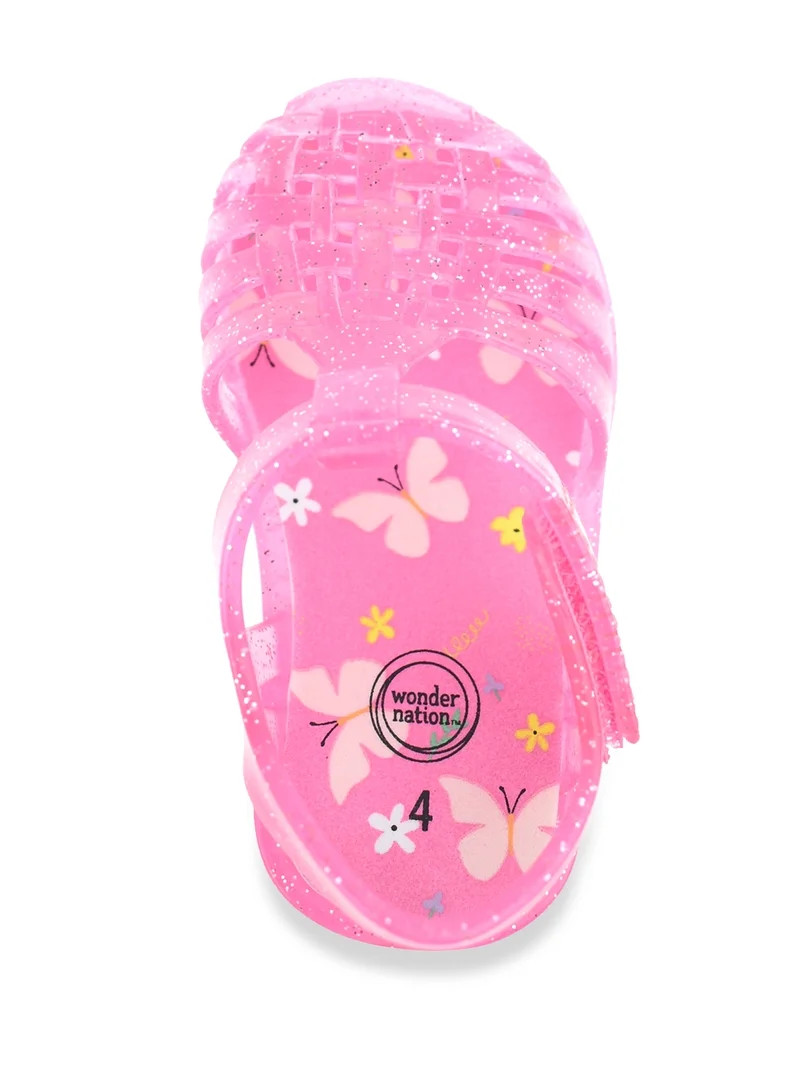Wonder Nation Baby Girls Glitter Jelly Fisherman Sandal | Walmart (US)