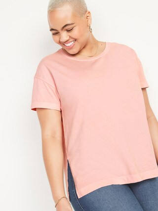 Oversized Vintage Garment-Dyed Tunic Tee for Women | Old Navy (US)
