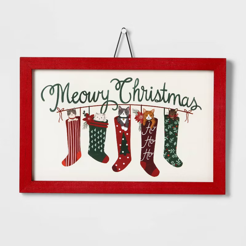 12" 'Meowy Christmas' Wall Sign - Wondershop™ | Target