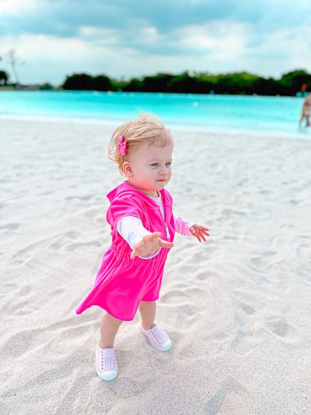 Adorable, baby toddler swim outfit. There is a similar version of her shoes that are on sale in the upcoming Nordstrom anniversary sale.

#LTKbaby #LTKxNSale #LTKkids