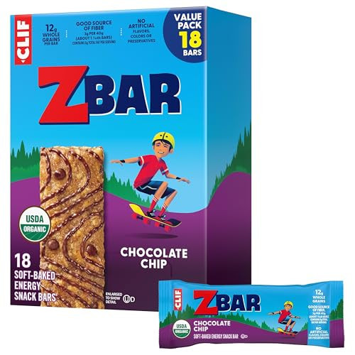 Zbar - Chocolate Chip - Soft-Baked Energy Snack Bars - Non-GMO - 12g Whole Grains - USDA Organic Granola Bars (18 Pack) | Amazon (US)