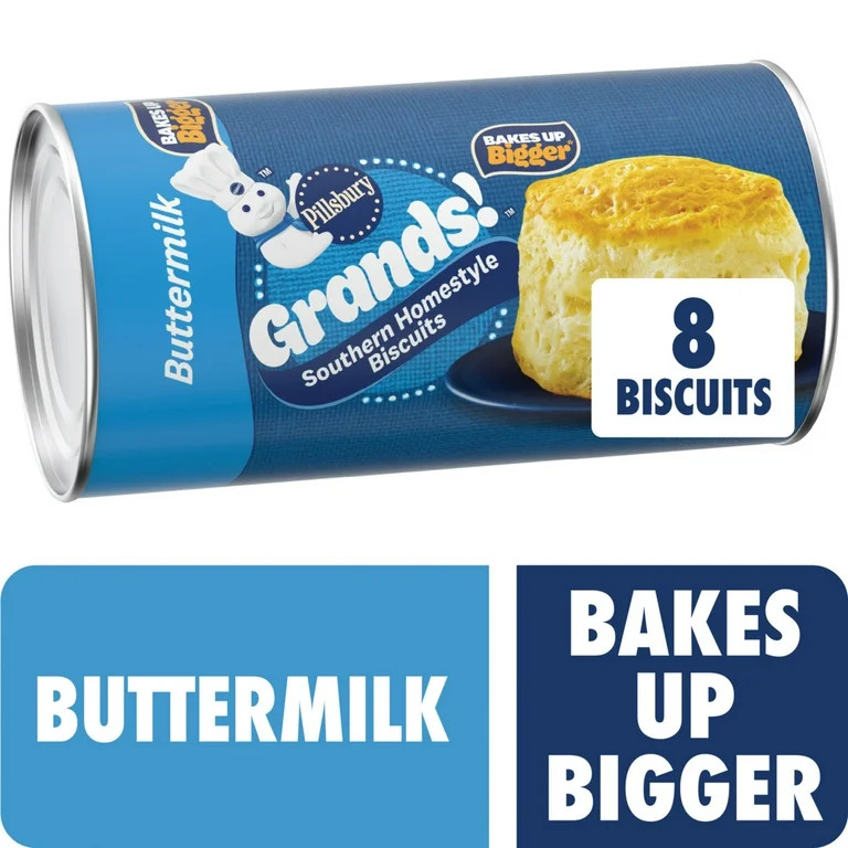 Pillsbury Grands! Southern Homestyle Buttermilk Biscuits, 8 Count, 16.3 oz | Walmart (US)