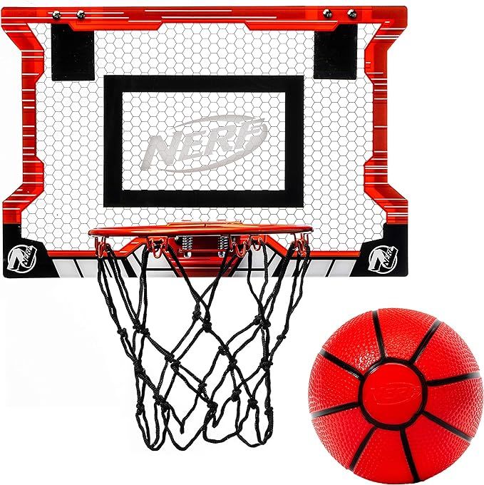 NERF Basketball Hoop Set - Pro Hoop Mini Hoop Set with Mini Basketball - Steel Rim Great for Dunk... | Amazon (US)
