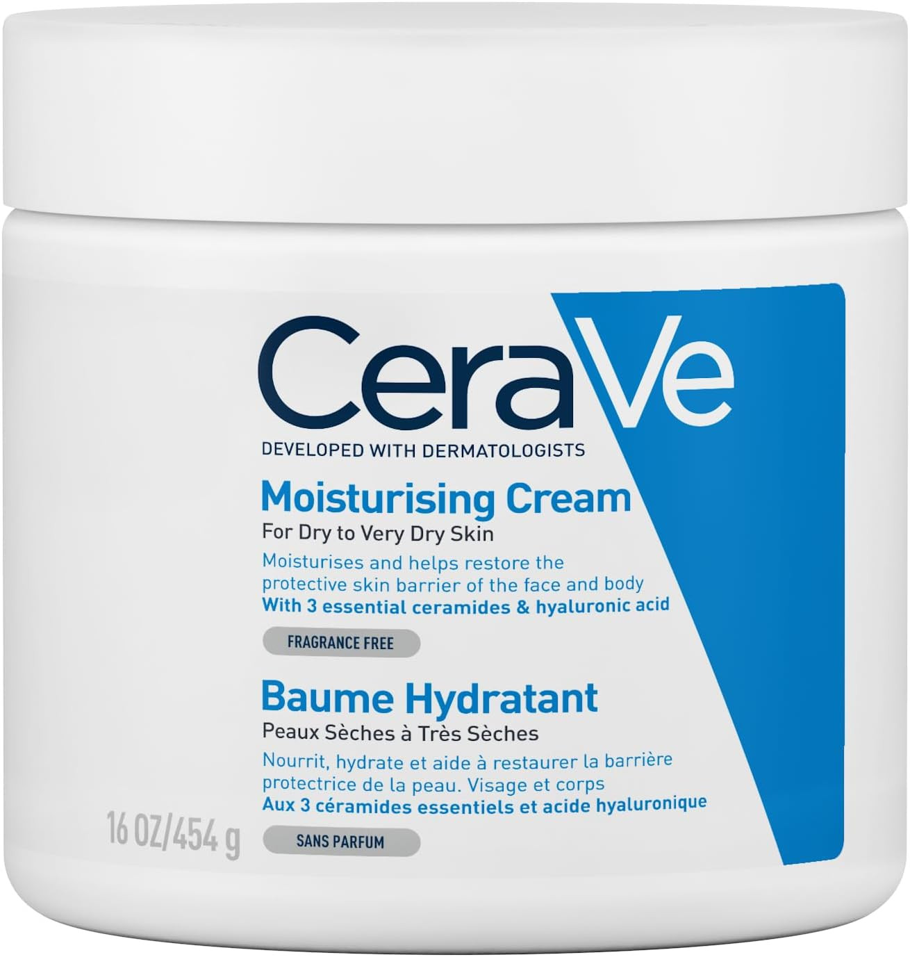 CeraVe Moisturising Face and Body Cream with Hyaluronic Acid and 3 Essential Ceramides for Dry to Very Dry Skin 454g​ | Amazon (UK)