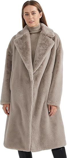 Orolay Women's Fuzzy Fleece Winter Jacket Faux Fur Lapel Coat Mid-Length Sherpa Teddy Coat | Amazon (US)