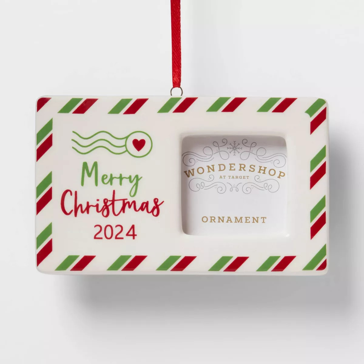 'Merry Christmas 2024' Postcard Picture Frame Ceramic Christmas Tree Ornament - Wondershop™: In... | Target