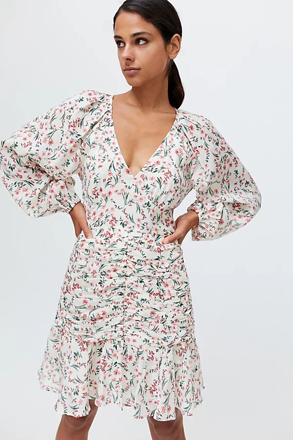 MINKPINK Kacey Ruched Long Sleeve Mini Dress | Urban Outfitters (US and RoW)