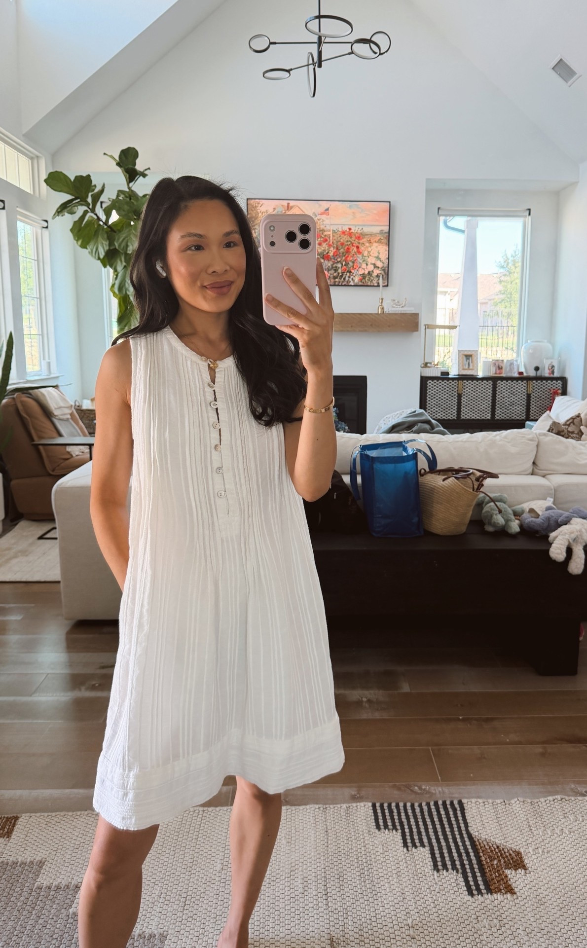 One of my favorite dresses because of the forgiving and flattering silhouette. Has pockets, breathable fabric and so comfortable. Dress up or down and it’s breastfeeding friendly.

#LTKmomlife #LTKPetite