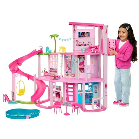 Barbie Dreamhouse Pool Party Doll House and Playset with 75+ Pieces, 45 in, Slide & Puppy Elevator | Walmart (US)