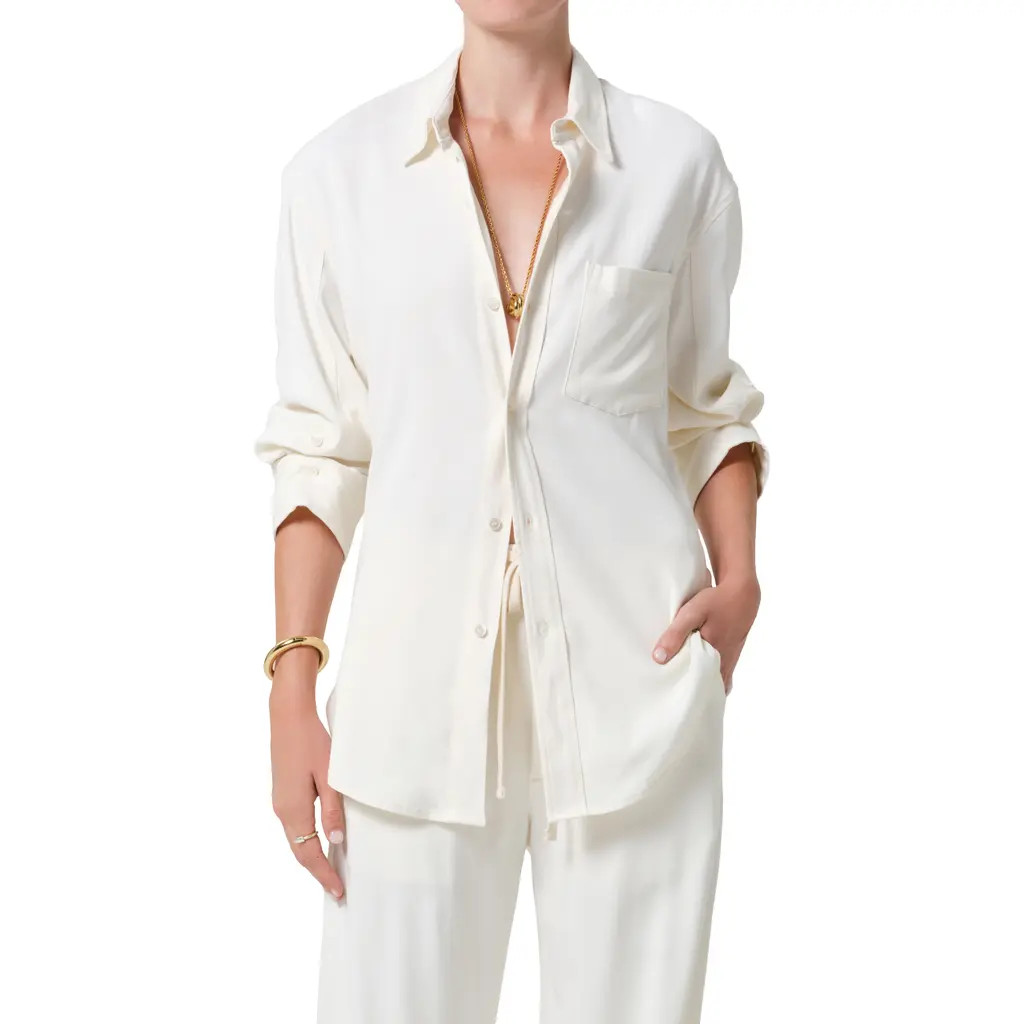 Citizens of Humanity Kayla Oversize Button-Up Shirt in Moonlight at Nordstrom, Size Large | Nordstrom