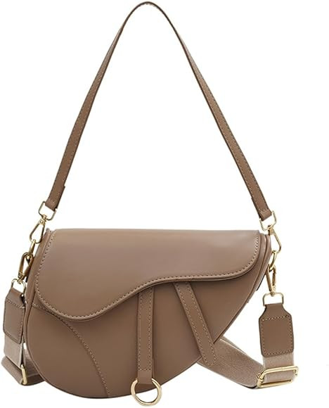 ACUYE Saddle Shoulder Bag - Clutch Purse for Women Y2K Handbag - Leather Satchel Crossbody Trendy... | Amazon (UK)