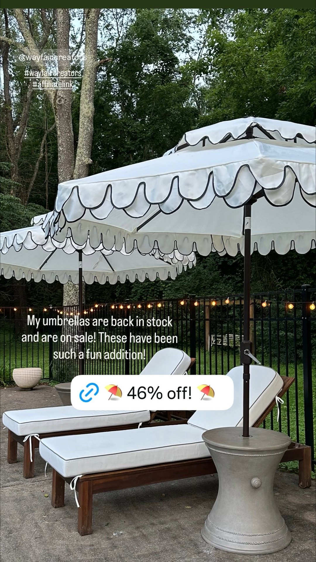 My umbrellas are back in stock and are on sale! These have been such a fun addition! #summer #umbrellas #outdoorliving #outdoorfurniture #pool #patiofurniture #retrostyle 

#LTKSeasonal #LTKStyleTip #LTKHome